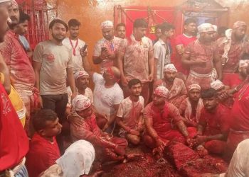 जनकपुरधामको राजदेवी मन्दिरमा १५ हजार बोकाको बली