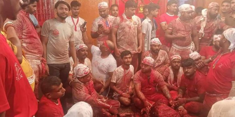 जनकपुरधामको राजदेवी मन्दिरमा १५ हजार बोकाको बली