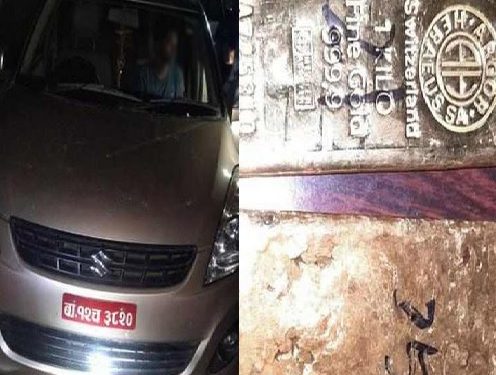 २ किलो धातु सहित एक जना पक्राउ