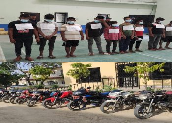 धनुषा प्रहरीले फेरी चोरी आरोपमा १३ जनालाई गरे सार्वजनिक