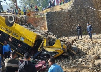 उदयपुरमा बस दुर्घटना हुँदा ३ जनाको मृत्यु