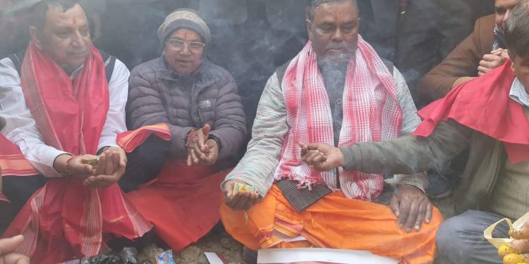 मधेश प्रदेश : कृषि विश्वविद्यालयको उपेन्द्र यादवले गरे  शिलान्याश