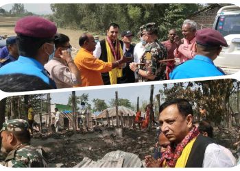 सप्तरी आगलागी : अग्निपीडितलाई घर बनाइदिने मुख्यमन्त्री यादवको घोषणा