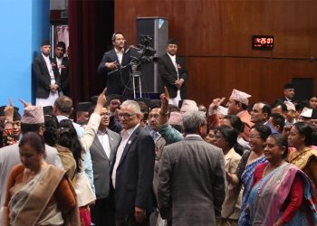 संघिय संसद्मा कांग्रेसको नाराबाजी