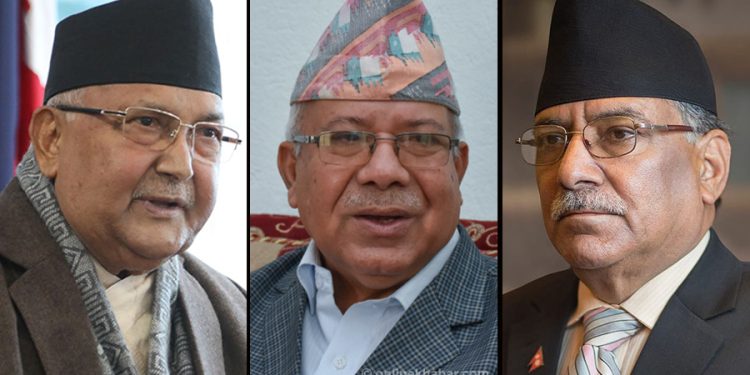 देउवा निवास पुगेका माधव नेपालसँग प्रचण्ड र ओलीले गरे छलफल