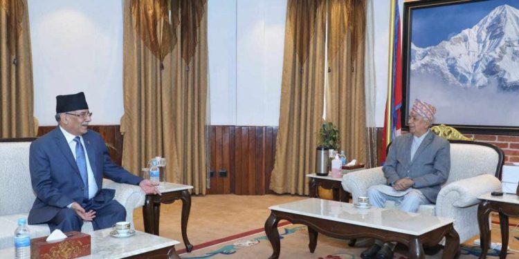 राष्ट्रपति पौडेल र प्रधानमन्त्री प्रचण्डबीच भेटघाट