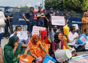 मधेशमा पानी माग्दै काठमाडौंमा प्रदर्शन