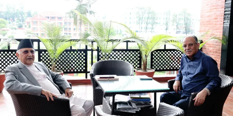 प्रधानमन्त्री प्रचण्ड र ओलीबिच भेटवार्ता