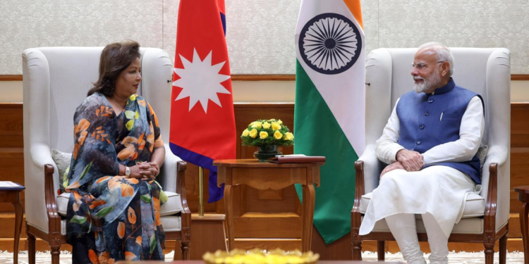 परराष्ट्रमन्त्री राणाको भारतीय प्रधानमन्त्री मोदीसँग शिष्टाचार भेट