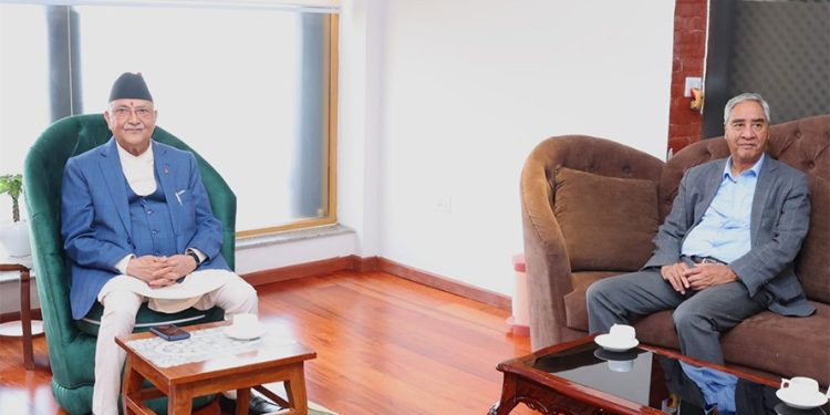 प्रधानमन्त्री र देउवाबीच भेटवार्ता