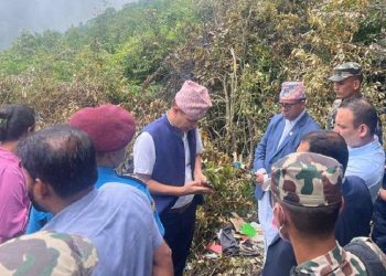 उड्डयनमन्त्री पाण्डे पुगे हेलिकप्टर दुर्घटनास्थल