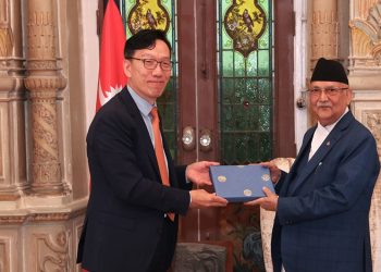 प्रधानमन्त्री ओलीसँग दक्षिण कोरियाको राजदूत पार्क ताइयोङले गरे भेट
