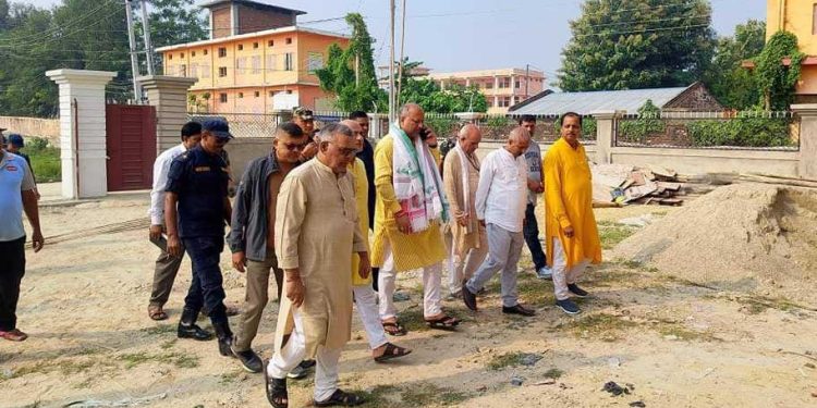 मुख्यमन्त्री सिँहको अवलोकन : मैथिली विकास कोषको नयाँ भवन निर्माणको प्रगति