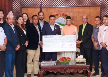 एनआरएनएको प्रधानमन्त्री राहत कोषमा सहयोग