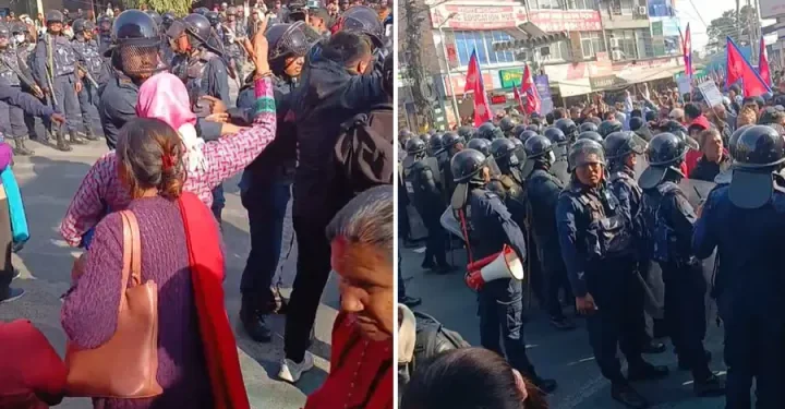 पोखरामा रास्वपाको प्रदर्शन