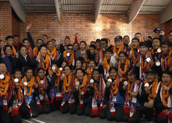 विश्वकपमा उपविजेता बनेका खो खो नेपाली टोलीलाई भव्य स्वागत