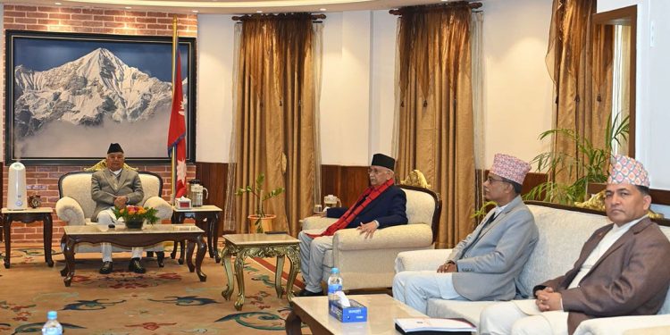 प्रधानमन्त्री ओली र राष्ट्रपति पौडेलबिच भेटघाट