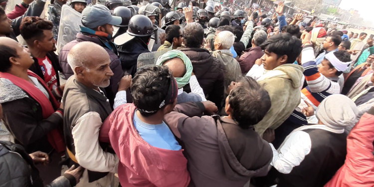 लहानमा खुटी खोला सिंचाइ संघर्ष समितिले गरे विशाल जनप्रदर्शन