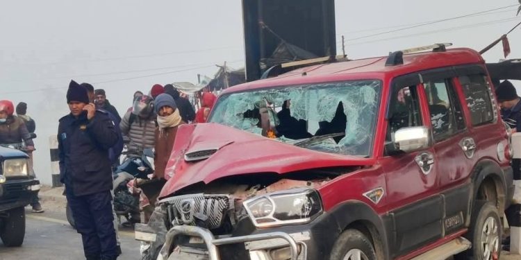 रौतहटमा स्कार्पियो र ट्रक ठोकिँदा ५ जना गम्भीर घाइते