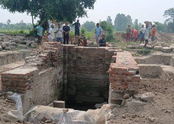 धनुषाको गोविन्दपुरमा भेटियो जनककालीन मठेश्वर महादेव मन्दिरको अवशेष
