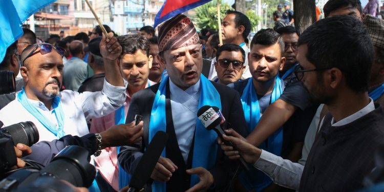 माइतीघर मण्डलामा रास्वपाको प्रदर्शन