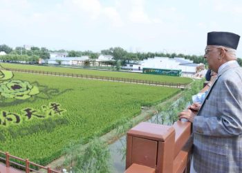 प्रधानमन्त्री ओली चीनमा रहेको धान उत्पादन विशेष क्षेत्र भ्रमण