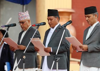 शीलतनिवासमा आज तीन मन्त्रीको शपथ ग्रहण