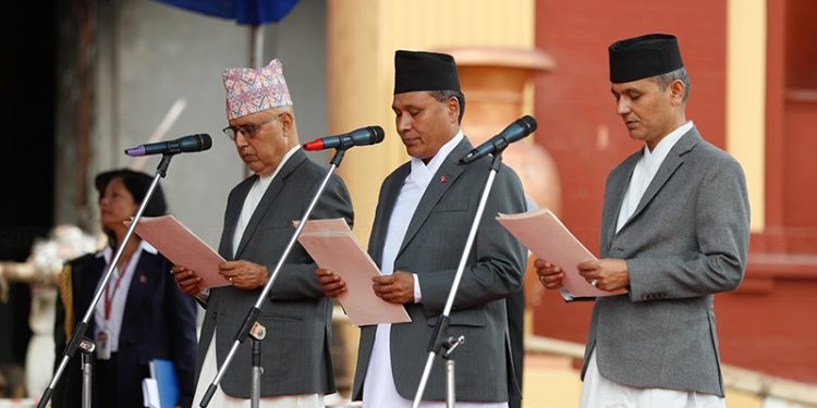 शीलतनिवासमा आज तीन मन्त्रीको शपथ ग्रहण