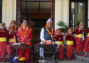 नवमीका अवसरमा राष्ट्रपतिद्वारा कन्या पूजा