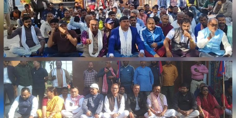 मुख्यमन्त्रीलाई काम गर्न देऊ भन्दै एमालेको धर्ना