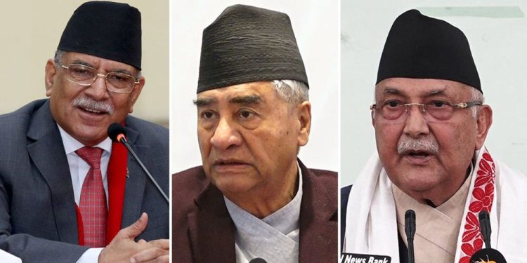 ओली, देउवा र प्रचण्डसँग भेट गर्दै सञ्चारमन्त्री खरेल