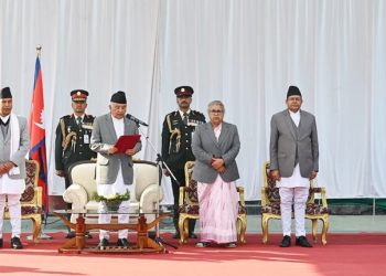 नवनियुक्त परराष्ट्रमन्त्री शर्माले लिए शपथ