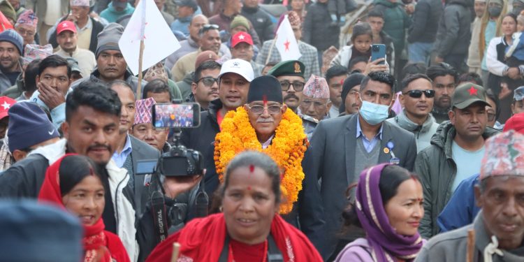 विकास र समृद्धिको संकल्पसहित रुकुम पूर्वमा प्रचण्ड