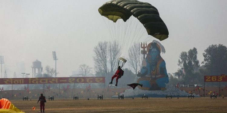 शिवरात्रि तथा सेना दिवसको अवसरमा टुँडिखेलमा सैनिक प्रदर्शन