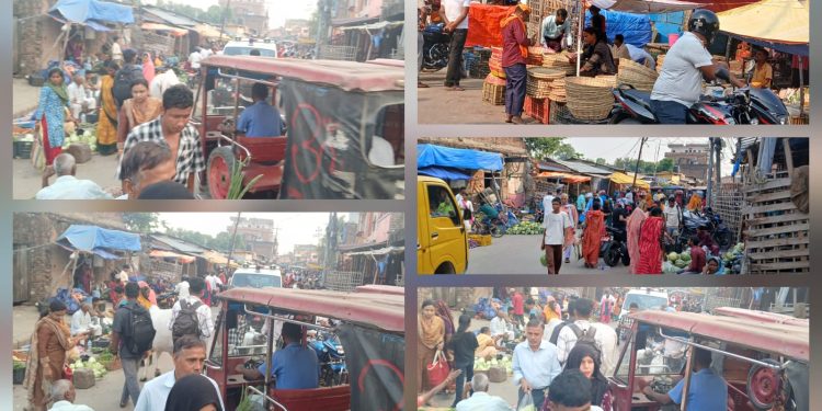 पेठिया बजार अव्यवस्थित : सडकमै व्यापार, नियमन शून्य