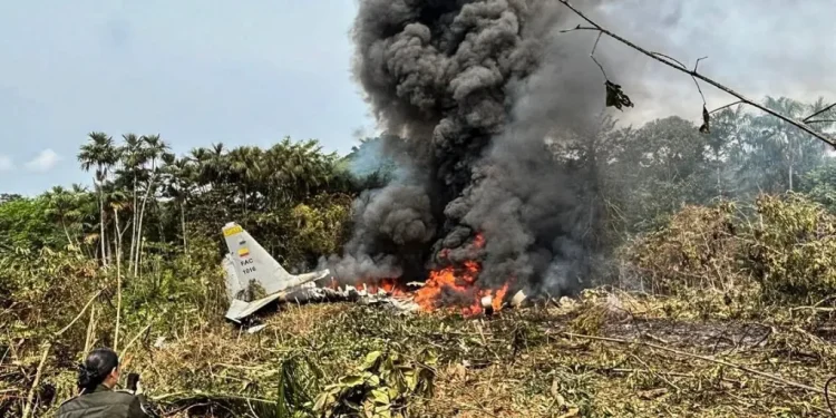 कोलम्बियामा उडानपछि तुरुन्तै दुर्घटना, ६६ सैनिकको मृत्यु