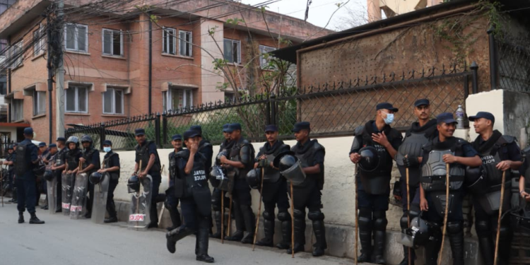 थापाथली बस्तीमा सुरक्षा सतर्कता, हटाउने प्रक्रिया सुरु