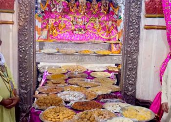 जानकी मन्दिरमा जयपुर निवासीद्वारा रजत जयन्तीमा भव्य ५६ भोग अर्पण