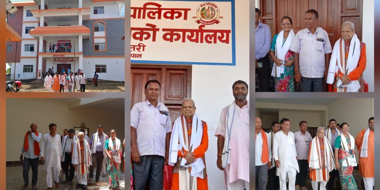 महन्थ ठाकुरद्वारा पिपरा गाउँपालिकाको नवनिर्मित ‘जनता दरबार’ भवनको निरीक्षण