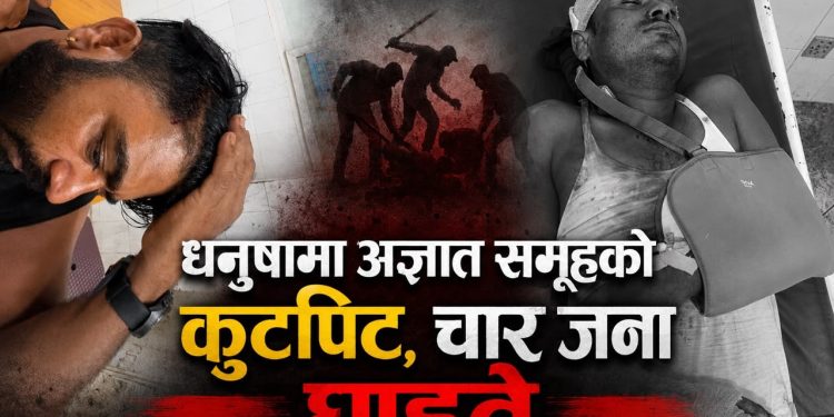 धनुषामा अज्ञात समूहको कुटपिट, चार जना घाइते