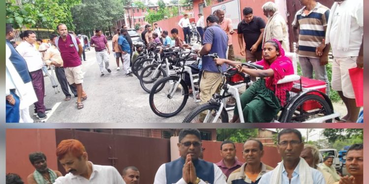 मन्त्री लखन दासद्वारा विद्युतीय ट्राइसाइकल हस्तान्तरण