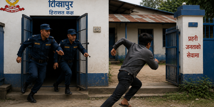 थुनुवा फरार प्रकरणमा डिउटीमा रहेका प्रहरी जवानमाथि कारबाही
