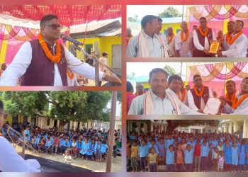 मन्त्री तत्मालाई सम्मान गर्दै हरिपुर निगाहपुर विद्यालयले बुझायो समस्या समेटिएको ज्ञापनपत्र
