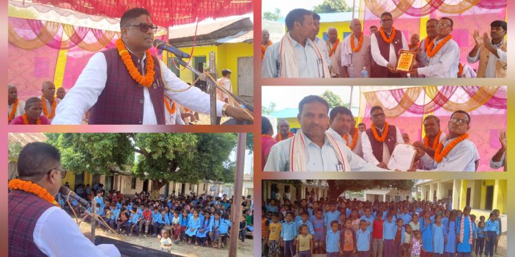 मन्त्री तत्मालाई सम्मान गर्दै हरिपुर निगाहपुर विद्यालयले बुझायो समस्या समेटिएको ज्ञापनपत्र