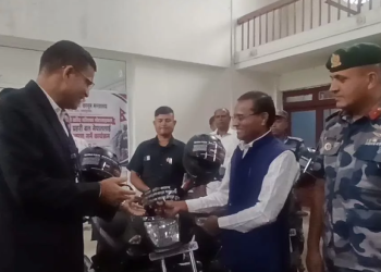 सीमा सुरक्षाका लागि सशस्त्र प्रहरीलाई मधेश सरकारको २० मोटरसाइकल