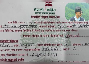 युवा तहबाट कांग्रेस क्षेत्रीय प्रतिनिधिमा भिधान्त कुमार झा निर्वाचित