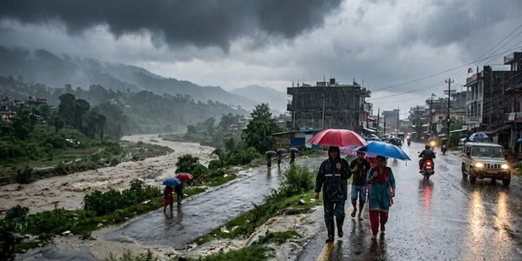 कोसी, बागमती र गण्डकीका पहाडी क्षेत्रमा भारी वर्षाको चेतावनी