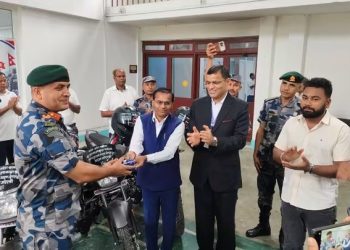 सीमा सुरक्षाका लागि सशस्त्र प्रहरीलाई मधेश सरकारको २० मोटरसाइकल