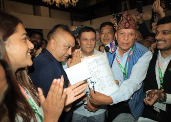 कांग्रेस सभापतिमा गगन थापाको उम्मेदवारी दर्ता