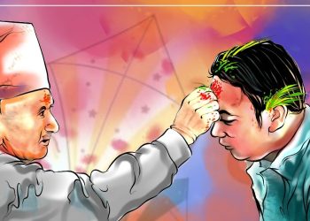 विजयादशमीमा टीका लगाउँदै नेपाली, घरघरमा उल्लास
